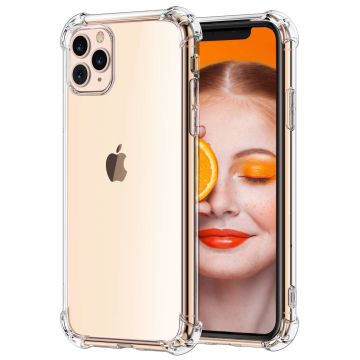 Ntech hoesje Geschikt voor iPhone 11 Pro Max Anti Shock Back Cover - Transparant