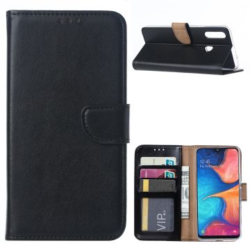 Ntech Samsung Galaxy A20s Portemonnee / Booktype hoesje - Zwart