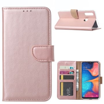Ntech Samsung Galaxy A20s Portemonnee / Booktype hoesje - Rose Goud