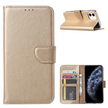 Hoesje Geschikt voor iPhone 11 Portemonnee hoesje - Goud