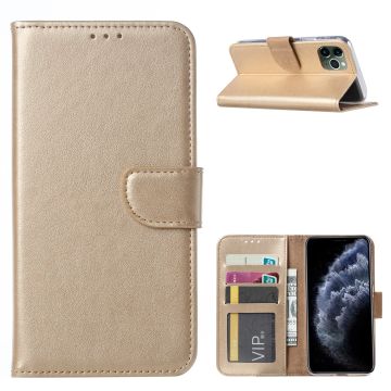 Hoesje Geschikt voor iPhone 11 Pro Max Portemonnee / Booktype hoesje – Goud