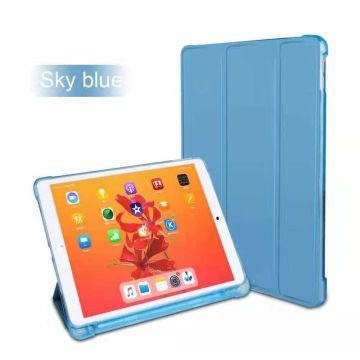 Hoes geschikt voor Apple iPad (2019 / 2020) 10.2 /Air 10.5 (2019) Smart hoes Tri-Fold met Pencil Houder - Turquoise