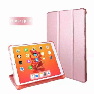 Hoes geschikt voor Apple iPad (2019 / 2020) 10.2 /Air 10.5 (2019) Smart hoes Tri-Fold met Pencil Houder - Rosegoud