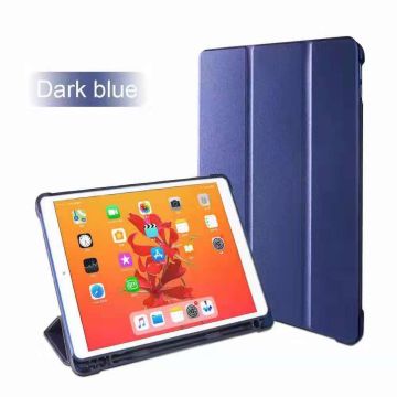 Apple iPad (2019 / 2020) 10.2 /Air 10.5 (2019) Smart hoes Tri-Fold met Apple Pencil Houder - Blauw