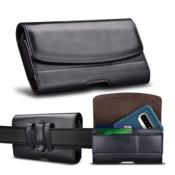 Luxe Riem Holster Hoesje 4.5" Samsung Galaxy S10 / S10 5G / S10e / A20e / A40 / S9 - Zwart