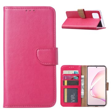 Samsung Galaxy Note 10 Lite Hoesje met Pasjeshouder - Roze/Pink