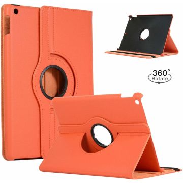 Hoes geschikt voor iPad 2021 / 2020 / 2019 (9e/8e/7e Generatie / 10.2 inch) Draaibare Hoes met stylus pen - Oranje