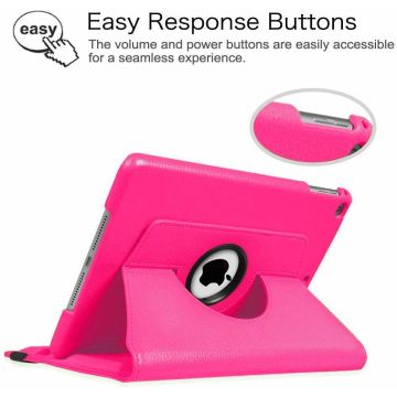Hoes geschikt voor iPad 2021 / 2020 / 2019 (9e/8e/7e Generatie / 10.2 inch) draaibare Hoes met stylus pen - Roze