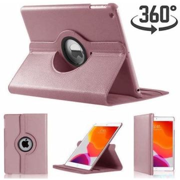 Hoes geschikt voor iPad 2021 / 2020 / 2019 (9e/8e/7e Generatie / 10.2 inch) draaibare Hoes met stylus pen - Rosegoud