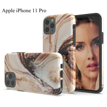 Hoesje Geschikt voor iPhone 11 Pro Marmor Mix Design Back Cover Hoesje - Multi kleur