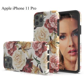Hoesje Geschikt voor iPhone 11 Pro Bloemen Design Back Cover Hoesje - Multi kleur
