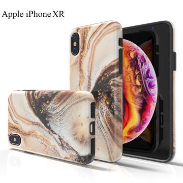 Hoesje Geschikt voor iPhone XR Marmor Mix Design Back Cover Hoesje - Multi kleur