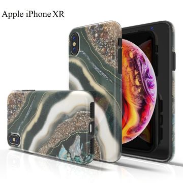 Hoesje Geschikt voor iPhone XR Marmor Jewel Design Back Cover Hoesje - Multi kleur