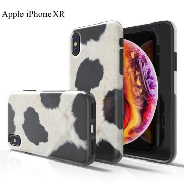 Hoesje Geschikt voor iPhone XR Koe Design Back Cover Hoesje - Zwart & Wit