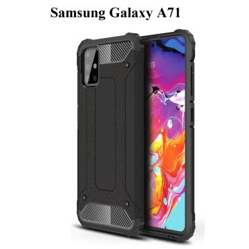 Samsung Galaxy A71 Hybrid Armor Hoesje - Zwart