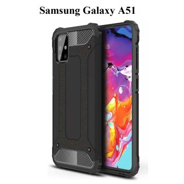 Samsung Galaxy A51 Hybrid Armor Hoesje - Zwart
