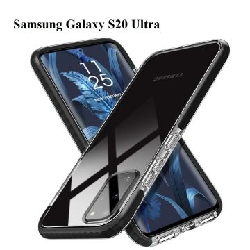 Samsung Galaxy S20 Ultra Anti Shock Hoesje - Zwart & Transparant