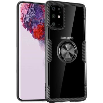 Samsung Galaxy S20 Luxe Back Hoesje & Metalen Ring houder - Zwart
