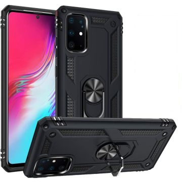 Samsung Galaxy S20 Armor TPU Hoesje met Ringhouder - Zwart