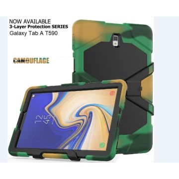 Samsung Galaxy Tab A 10.5 (2018) T590 Heavy Duty Case - Camouflage Groen