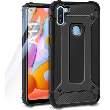 Samsung Galaxy A11 Hybrid Armor Hoesje - Zwart