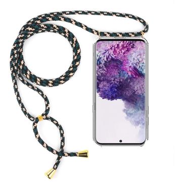 Samsung Galaxy S20 Backcover met koord hoesje - Camouflage Groen