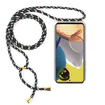 Samsung Galaxy A71 Backcover met koord hoesje - Camouflage Groen