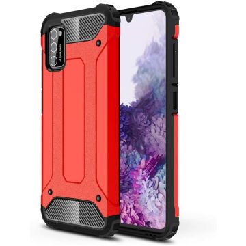 Samsung Galaxy A41 Hybrid Armor Hoesje - Rood