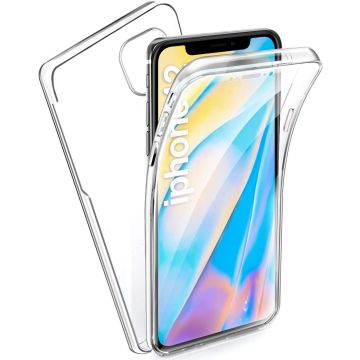 Hoesje Geschikt voor iPhone 12 Mini Hoesje Dual TPU Case 360 Cover 2 in 1 Case ( Voor en Achter) Transparant