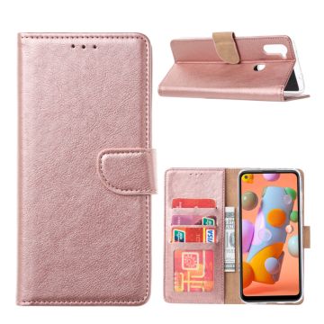 Ntech Samsung Galaxy A31 Book Case - Rose goud