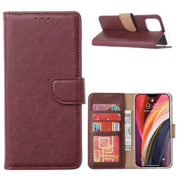 Hoesje Geschikt voor iPhone 12 Pro Max Hoesje met Pasjeshouder cover Bordeaux