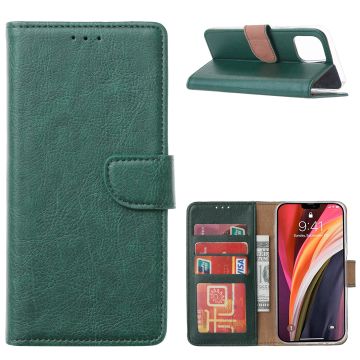 Hoesje Geschikt voor iPhone 12 Pro Max Hoesje met Pasjeshouder cover Groen