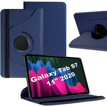 Samsung Galaxy Tab S7 2020 (SM-T870 T875) 360° Draaibare Hoes Donker Blauw