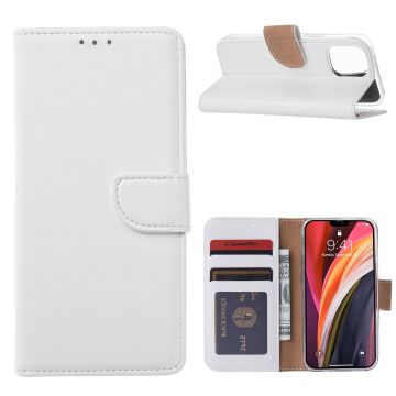 Hoesje Geschikt voor iPhone 12 Mini Hoesje met Pasjeshouder case Wit