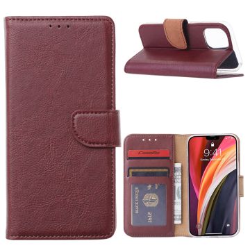 Hoesje Geschikt voor iPhone 12 Mini Hoesje met Pasjeshouder case Bordeaux