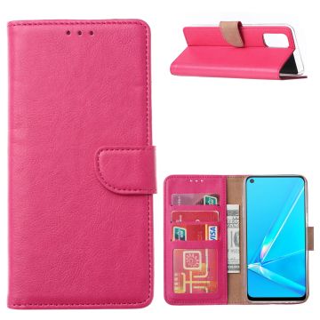 Oppo Reno 4 Hoesje met Pasjeshouder booktype case Pink