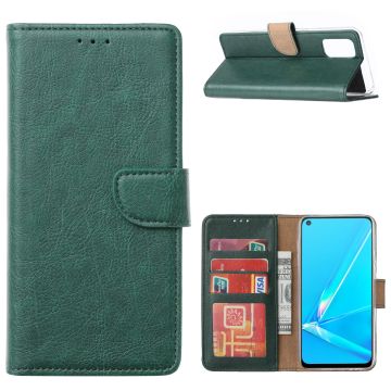 Oppo Reno 4 Hoesje met Pasjeshouder booktype case Groen
