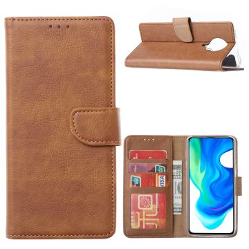 Xiaomi Poco X3 Hoesje met stand portemonnee book case Pasjeshouder wallet - Bruin