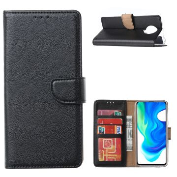 Xiaomi Poco X3 Hoesje met stand portemonnee book case Pasjeshouder wallet - Zwart