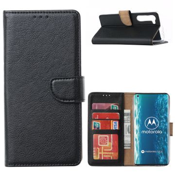 Motorola Moto Edge 5G Hoesje met Pasjeshouder - Zwart