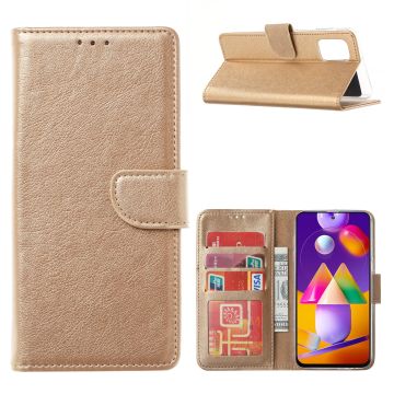 Samsung Galaxy A42 5G hoesje bookcase Goud - Galaxy A42 wallet case portemonnee hoes cover