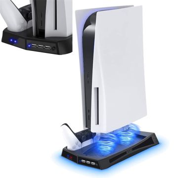PS5 Oplaadstation - PS5 accessoires - PS5 Standaard - Ps5 Controller oplader - Playstation 5 Dockingstation - PS5 Consolestand - PS5 cooling stand - Playstion 5 standaard - Playstation 5 stand