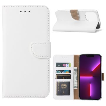 Hoesje Geschikt voor iPhone 14 Pro portemonnee Bookcase – Wit