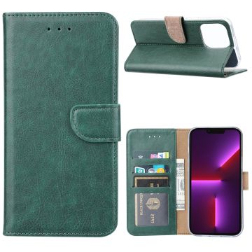 Hoesje Geschikt voor iPhone 14 Pro portemonnee Bookcase – Groen