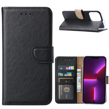 Hoesje Geschikt voor iPhone 14 Pro Max portemonnee Bookcase – Zwart