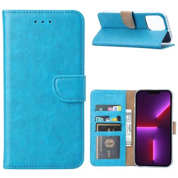 Hoesje Geschikt voor iPhone 14 Pro Max portemonnee Bookcase – Blauw