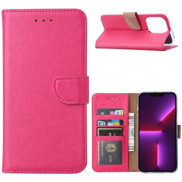 Hoesje Geschikt voor iPhone 14 Plus portemonnee Bookcase – Roze