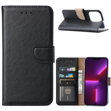 Hoesje Geschikt voor iPhone 14 portemonnee Bookcase – Zwart