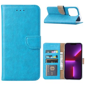 Hoesje Geschikt voor iPhone 14 portemonnee Bookcase – Blauw