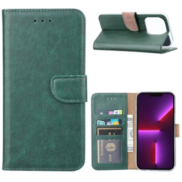 Hoesje Geschikt voor iPhone 14 portemonnee Bookcase – Groen